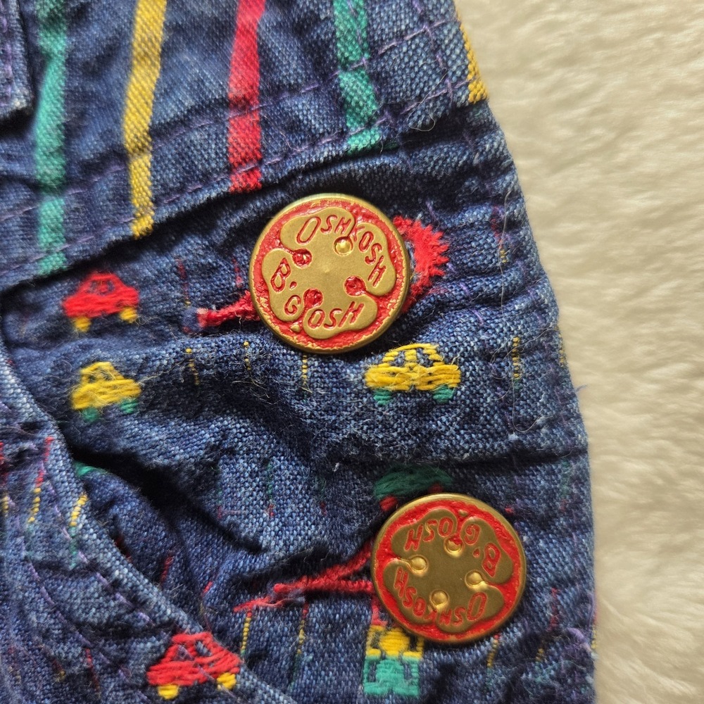 vintage oshkosh b gosh Denim Overalls Cars Traffic Signal Crossback 3-6 Months - Picture 6 of 7